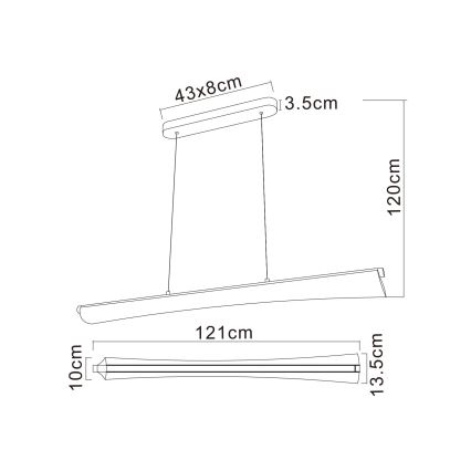 Globo - LED Κρεμαστό φωτιστικό σε καλώδιο LED/36W/230V 2700/4000/6000K