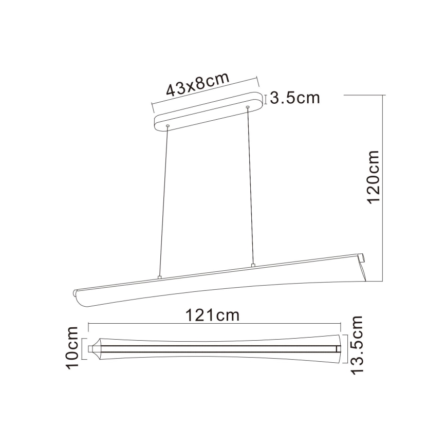 Globo - LED Κρεμαστό φωτιστικό σε καλώδιο LED/36W/230V 2700/4000/6000K
