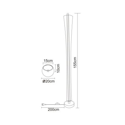 Globo - Φωτιστικό δαπέδου LED/48W/230V 2700/4000/6000K