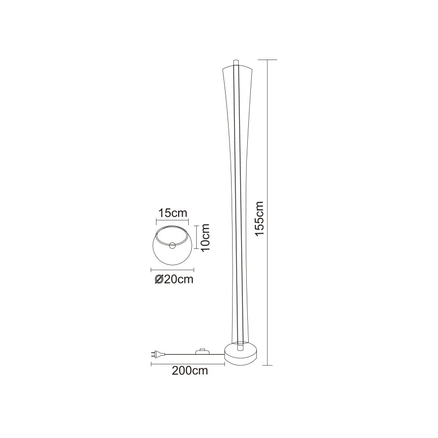 Globo - Φωτιστικό δαπέδου LED/48W/230V 2700/4000/6000K