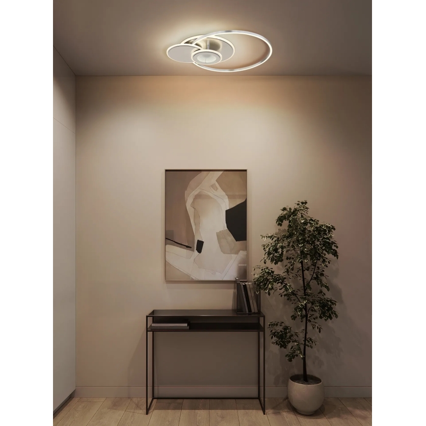 Globo - Ρυθμιζόμενο φωτιστικό οροφής LED LED/24W/230V 2700-6500K ασημί + τηλεχειριστήριο