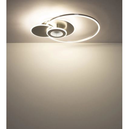 Globo - Ρυθμιζόμενο φωτιστικό οροφής LED LED/24W/230V 2700-6500K ασημί + τηλεχειριστήριο