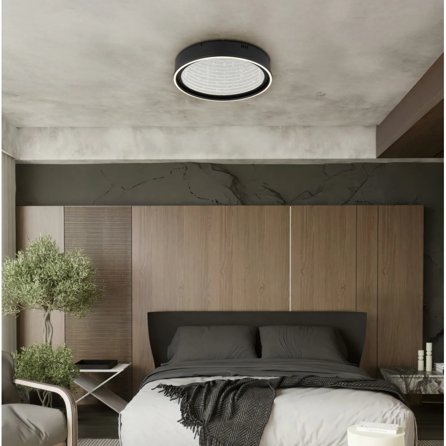 Globo - Ρυθμιζόμενο φωτιστικό οροφής LED/40W/230V 2700-6500K διάμ. 51,5 cm μαύρο + τηλεχειριστήριο