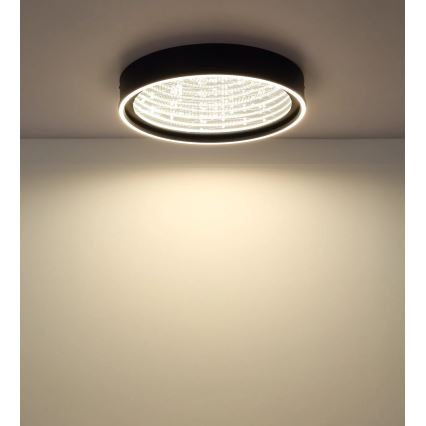 Globo - Ρυθμιζόμενο φωτιστικό οροφής LED/40W/230V 2700-6500K διάμ. 51,5 cm μαύρο + τηλεχειριστήριο