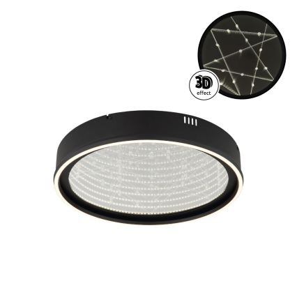 Globo - Ρυθμιζόμενο φωτιστικό οροφής LED/40W/230V 2700-6500K διάμ. 51,5 cm μαύρο + τηλεχειριστήριο