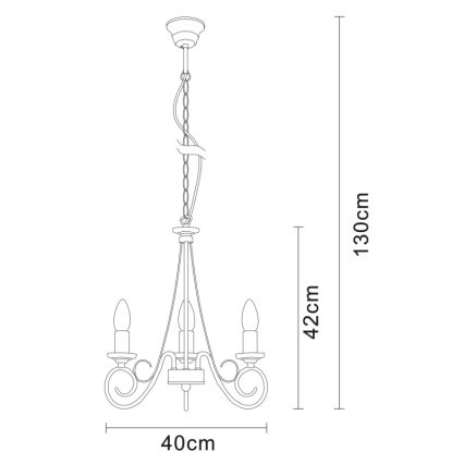 Globo - Πολύφωτο σε αλυσίδα 3xE14/40W/230V