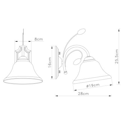 Globo - Φως τοίχου 1xE27/60W/230V