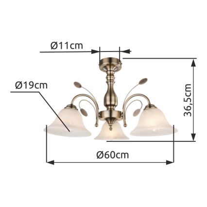 Globo - Φως οροφής 3xE27/60W/230V