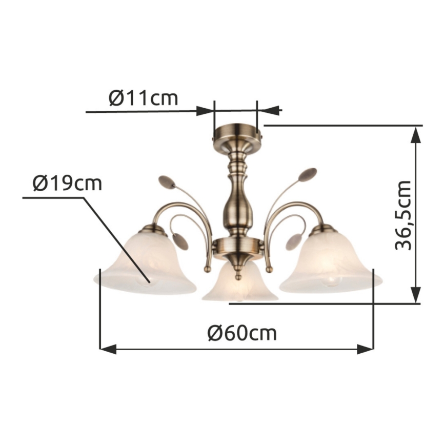Globo - Φως οροφής 3xE27/60W/230V