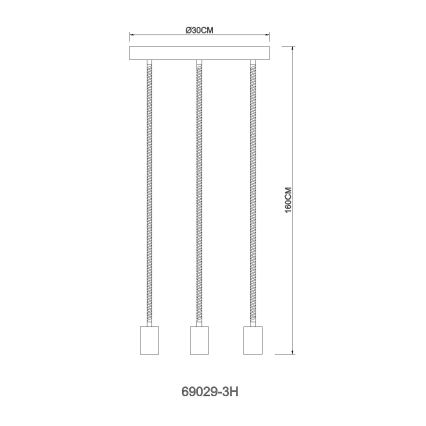 Globo - Κρεμαστό φωτιστικό οροφής 3xE27/60W/230V spider