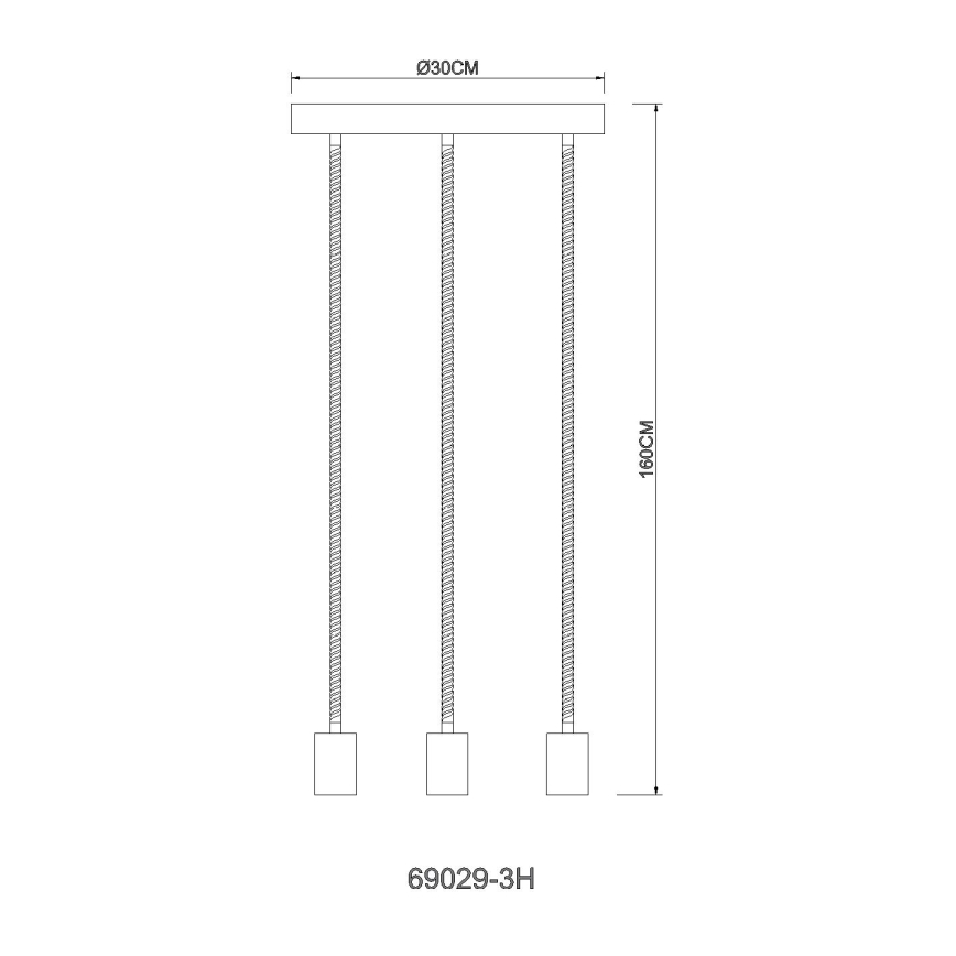 Globo - Κρεμαστό φωτιστικό οροφής 3xE27/60W/230V spider