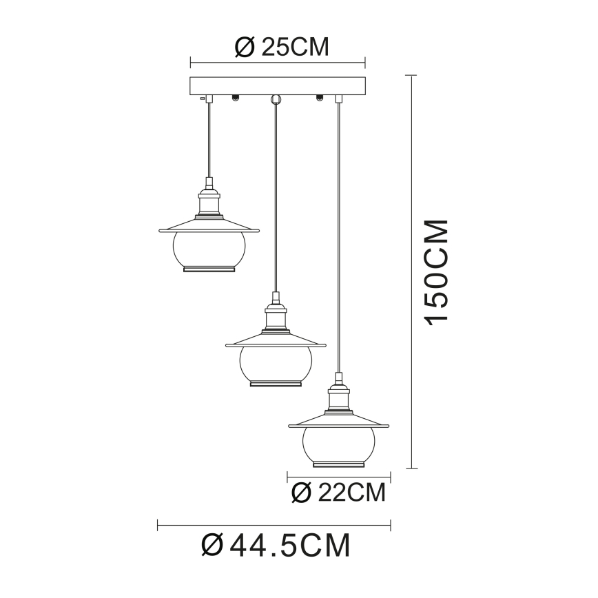 Globo - Κρεμαστό φως 3xE27/60W/230V
