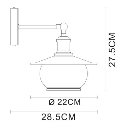 Globo - Φως τοίχου 1xE27/60W/230V