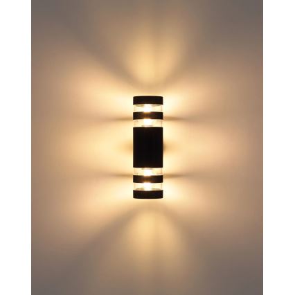 Globo - Επιτοίχιο φωτιστικό 2xE27/10W/230V μαύρο