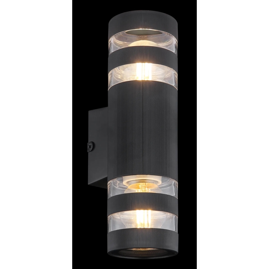 Globo - Επιτοίχιο φωτιστικό 2xE27/10W/230V μαύρο