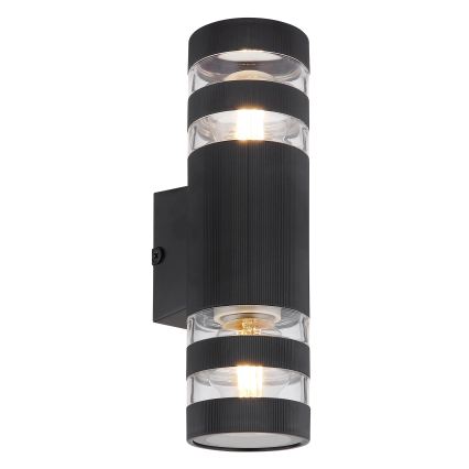 Globo - Επιτοίχιο φωτιστικό 2xE27/10W/230V μαύρο