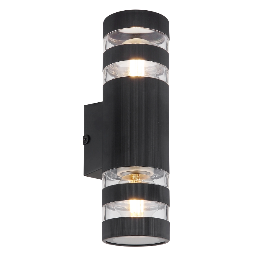 Globo - Επιτοίχιο φωτιστικό 2xE27/10W/230V μαύρο