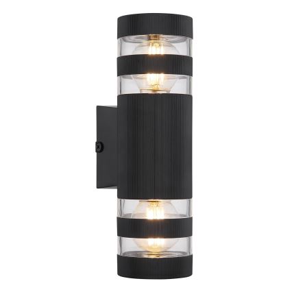 Globo - Επιτοίχιο φωτιστικό 2xE27/10W/230V μαύρο