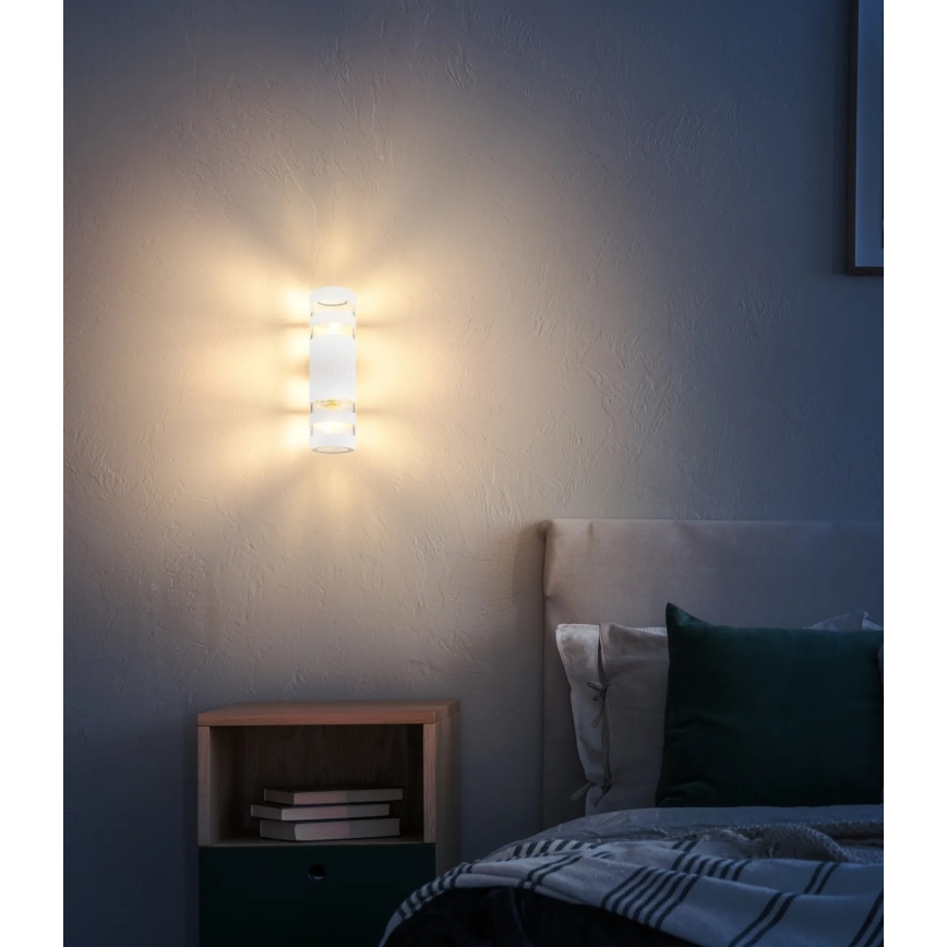 Globo - Επιτοίχιο φωτιστικό 2xE27/10W/230V λευκό