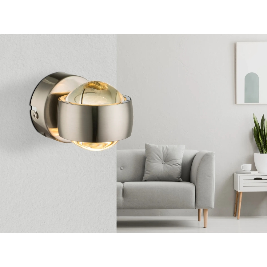 Globo - LED Επιτοίχιο φωτιστικό LED/7W/230V 3000K ματ χρώμιο
