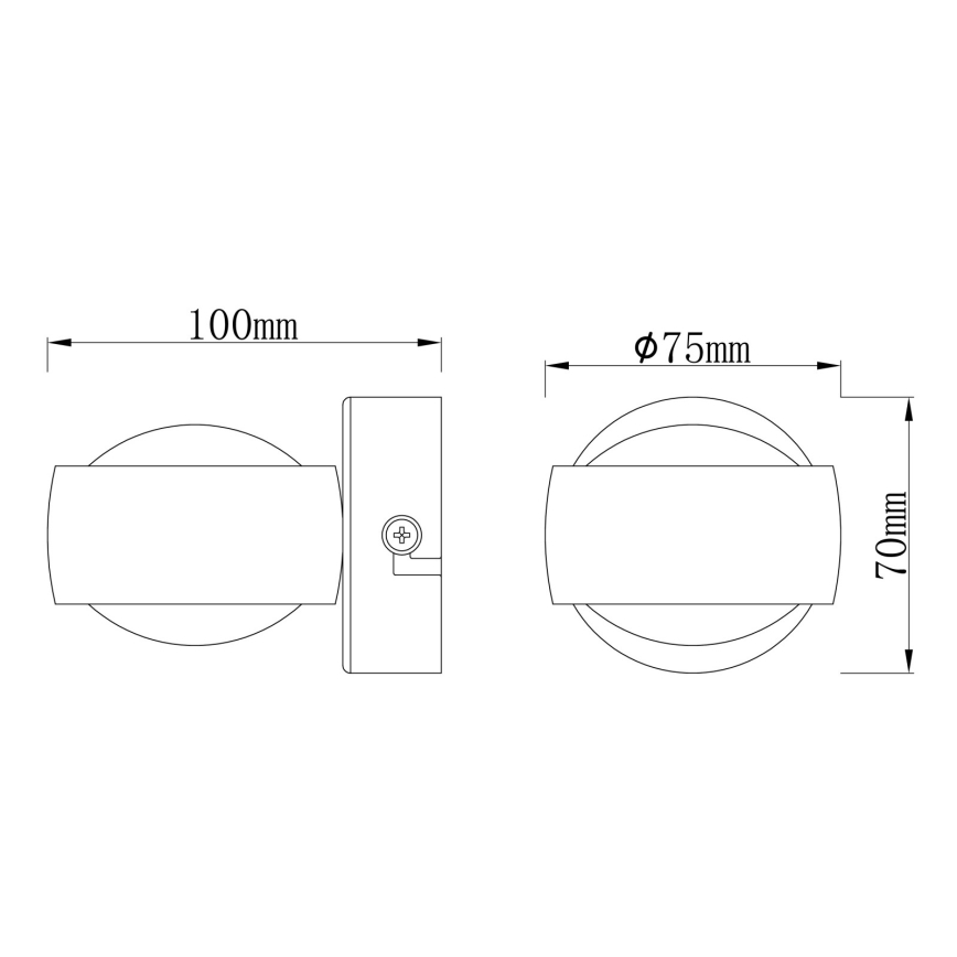 Globo - LED Επιτοίχιο φωτιστικό LED/7W/230V 3000K ματ χρώμιο