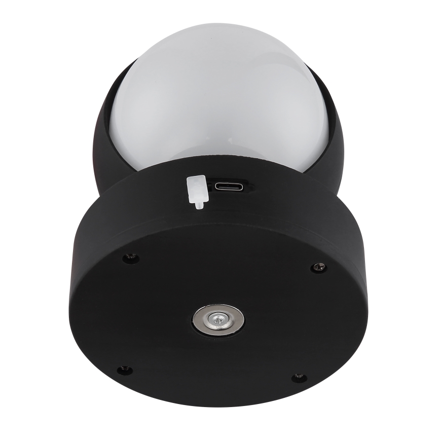 Globo - LED επαναφορτιζόμενο ρυθμιζόμενο φωτιστικό τοίχου με αφής LED/1,4W/5V 1800 mAh μαύρο