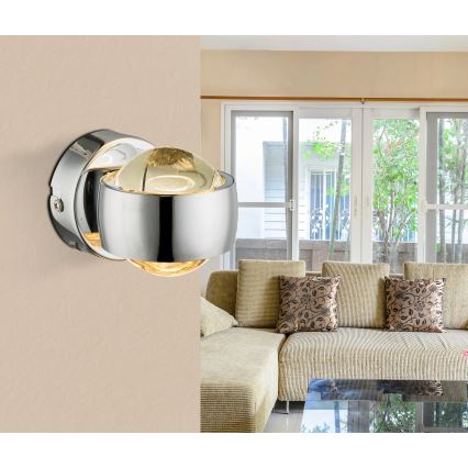 Globo - Φωτιστικό τοίχου LED/7W/230V 3000K γυαλιστερό χρώμιο