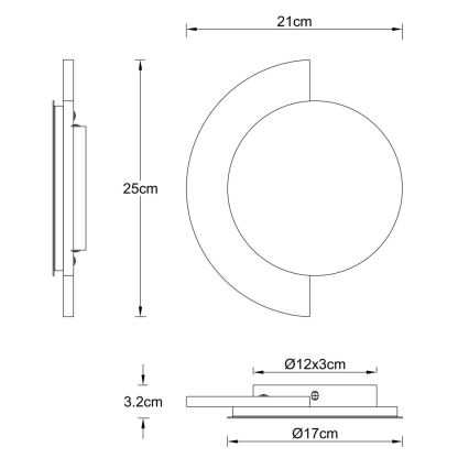 Globo - LED Επιτοίχιο φωτιστικό LED/12W/230V 3000K
