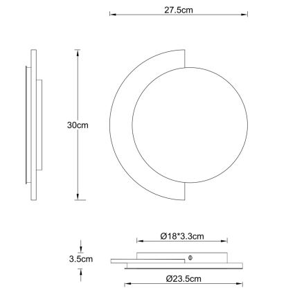 Globo - LED Επιτοίχιο φωτιστικό LED/14W/230V 3000K