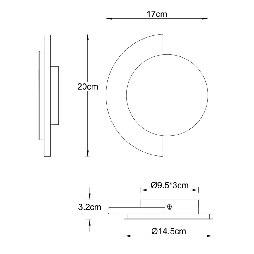 Globo - Επιτοίχιο φωτιστικό LED/8W/230V 3000K