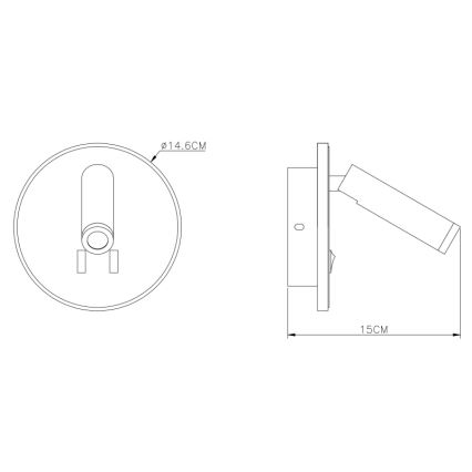 Globo - LED σποτ τοίχου LED/6W + LED/1W/230V