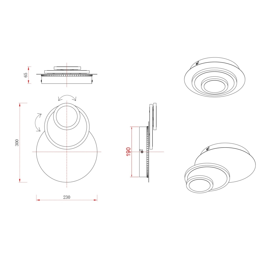 Globo - Φωτιστικό οροφής LED/20W/230V 3000K