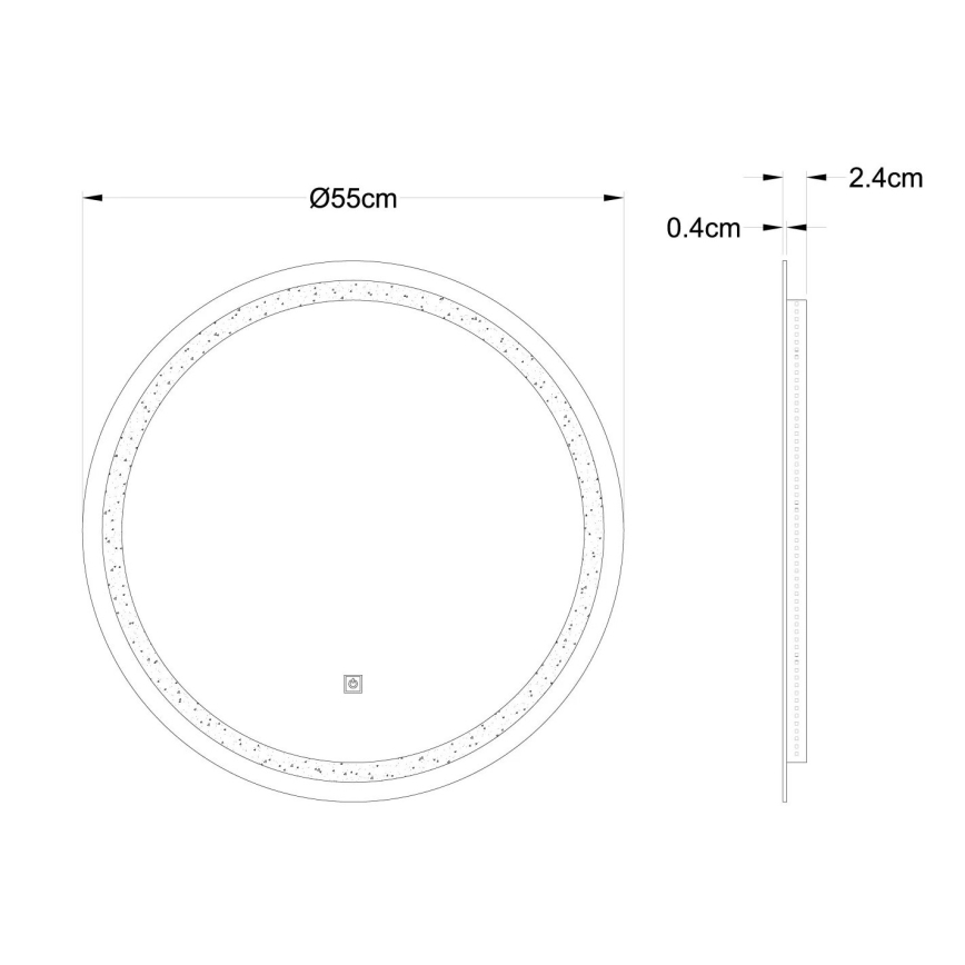 Globo - LED Dimming τοίχου καθρέφτης με οπίσθιο φωτισμό LED/10W/230V 4000K διάμετρος 55 cm