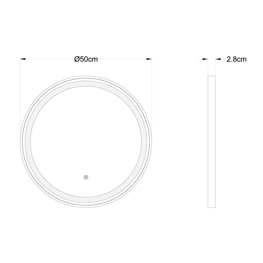 Globo - LED Dimming τοίχου καθρέφτης με οπίσθιο φωτισμό LED/10W/230V 2700/4000/6500K διάμετρος 50 cm