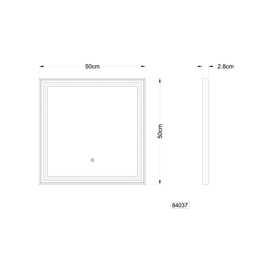 Globo - Καθρέφτης τοίχου LED Dimmable με οπίσθιο φωτισμό LED/10W/230V 2700/4000/6500K 50x50 cm