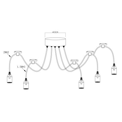 Globo - Κρεμαστό φωτιστικό 5xE27/60W/230V