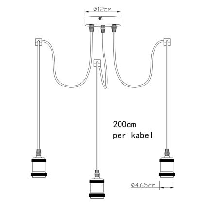 Globo A32-3 - Κρεμαστό φωτιστικό οροφής OLIVER 3xE27/40W/230V spider