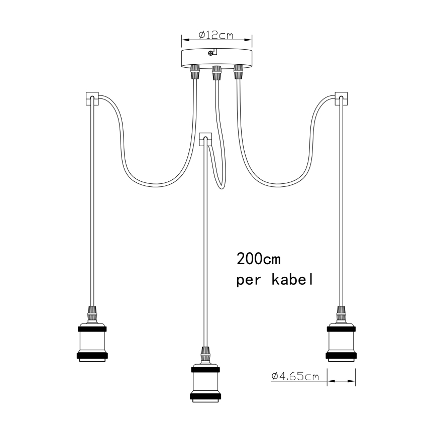 Globo A32-3 - Κρεμαστό φωτιστικό οροφής OLIVER 3xE27/40W/230V spider