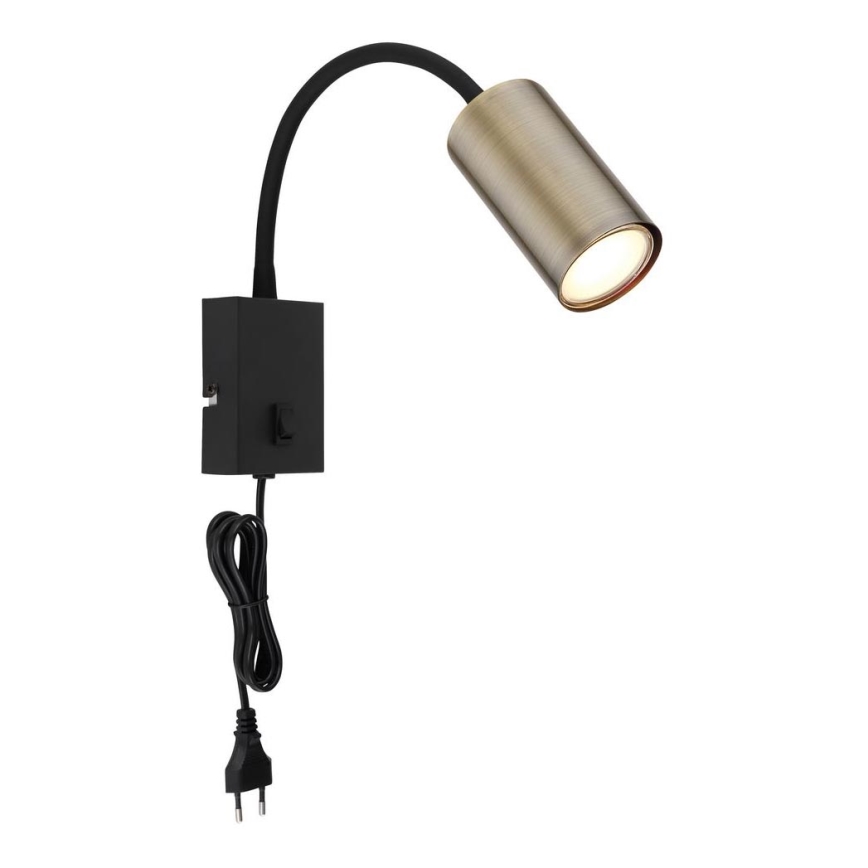 Globo - Flexible wall lamp 1xGU10/25W/230V μαύρο/ορείχαλκος