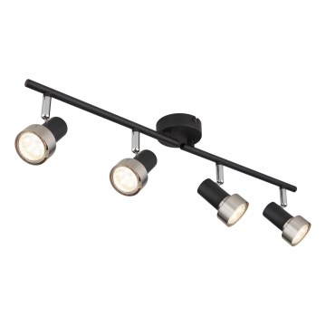 Globo - Φωτιστικό σποτ  4xGU10/25W/230V μαύρο/ασημί