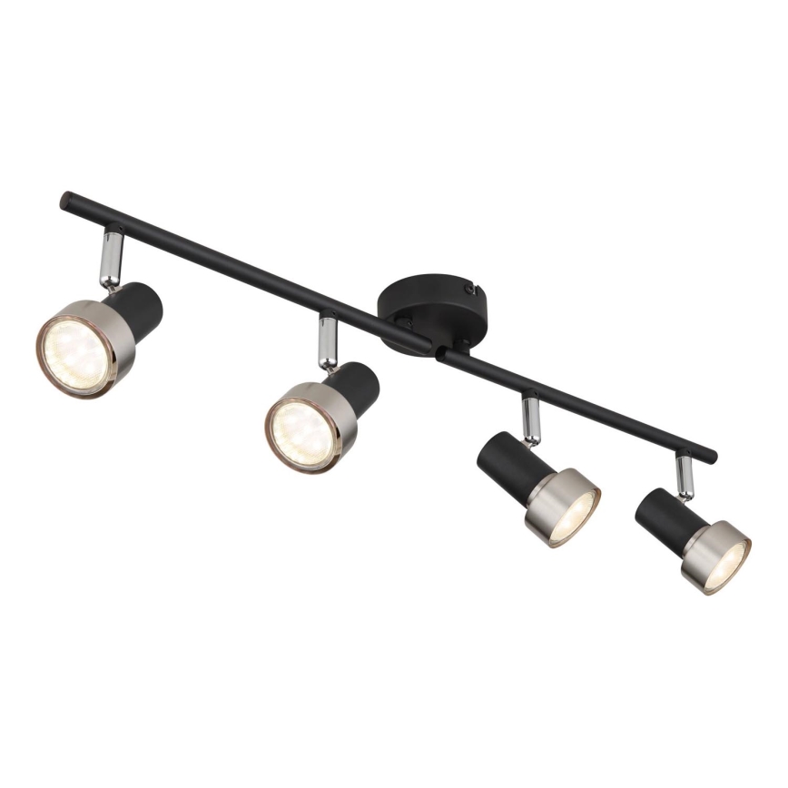 Globo - Φωτιστικό σποτ  4xGU10/25W/230V μαύρο/ασημί
