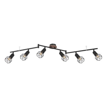 Globo - Φωτιστικό σποτ 6xE14/40W/230V μαύρο/καφέ