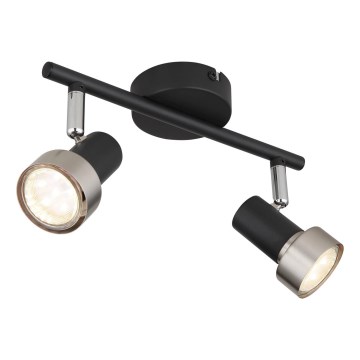 Globo - Φωτιστικό σποτ  2xGU10/25W/230V μαύρο/ασημί