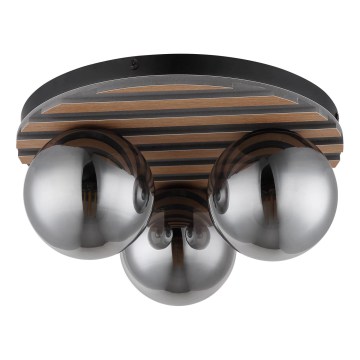 Globo - Φωτιστικό οροφής 3xE27/40W/230V Ø 39 cm καφέ/καπνιστό