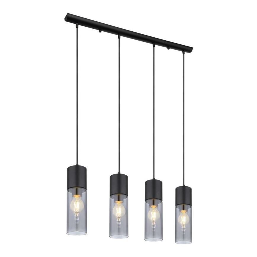 Globo - Φωτιστικό οροφής με καλώδιο 4xE27/25W/230V μαύρο