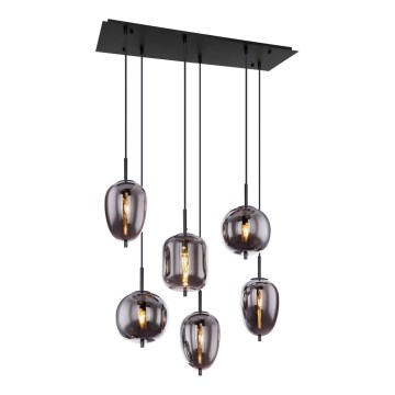 Globo - Φωτιστικό οροφής με καλώδιο 6xE14/40W/230V μαύρο