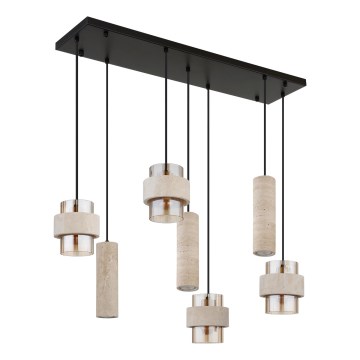 Globo - Κρεμαστό φωτιστικό σε καλώδιο 4xE27/40W/230V + 3xGU10/10W τραβερτίνη