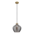 Globo - Κρεμαστό φωτιστικό με καλώδιο 1xE27/60W/230V διάμ. 22 cm καπνιστό