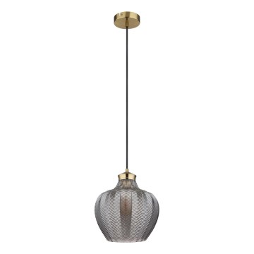 Globo - Κρεμαστό φωτιστικό με καλώδιο 1xE27/60W/230V διάμ. 22 cm καπνιστό
