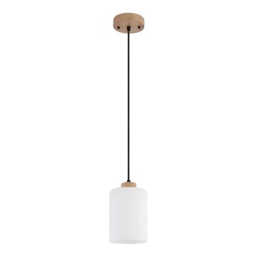 Globo - Κρεμαστό φωτιστικό με καλώδιο 1xE27/60W/230V δρυς/λευκό